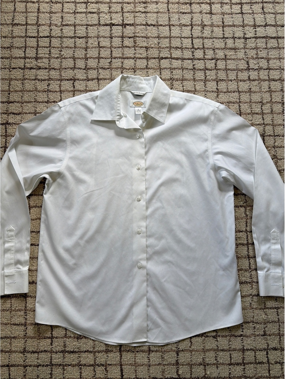 Women’s Talbots white button up Cleangirl 90s minimalist preppy academia quiet